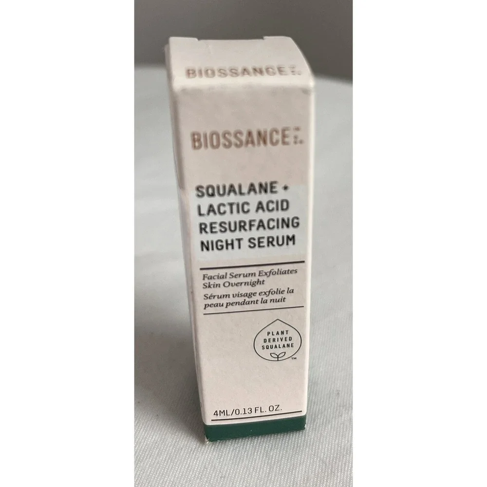 Biossance Squalane Lactic Acid Resurfacing Night Serum .13 oz 4 ml new box